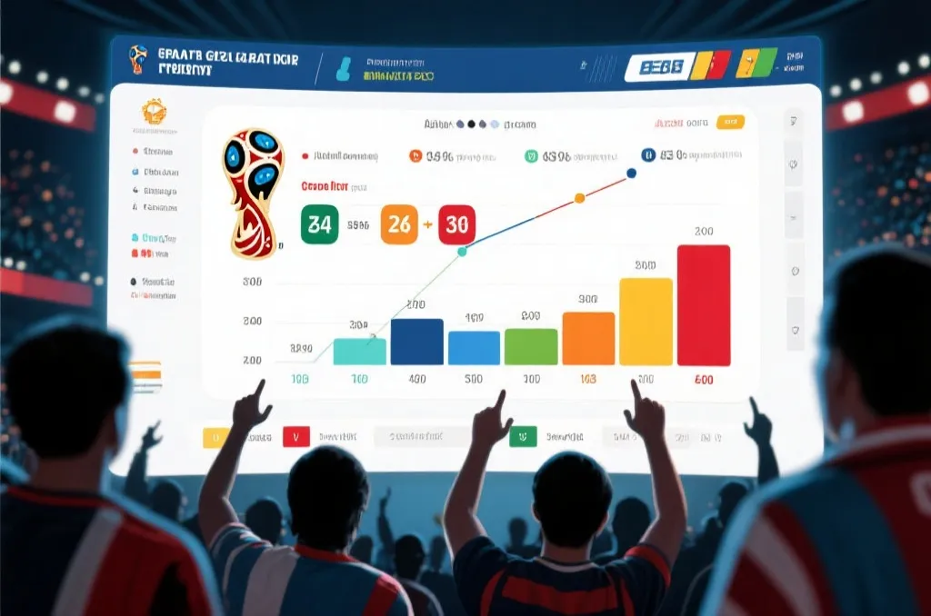 世界杯积分推演图表与比赛直播场景